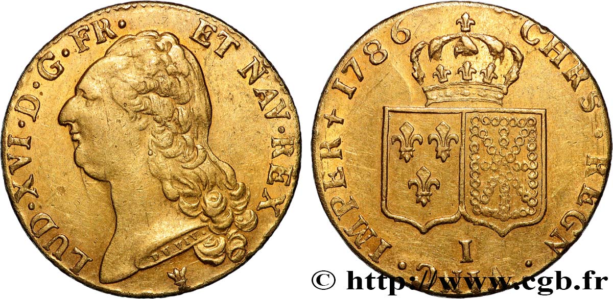 LOUIS XVI Double louis d’or aux écus accolés 1786 Limoges BB