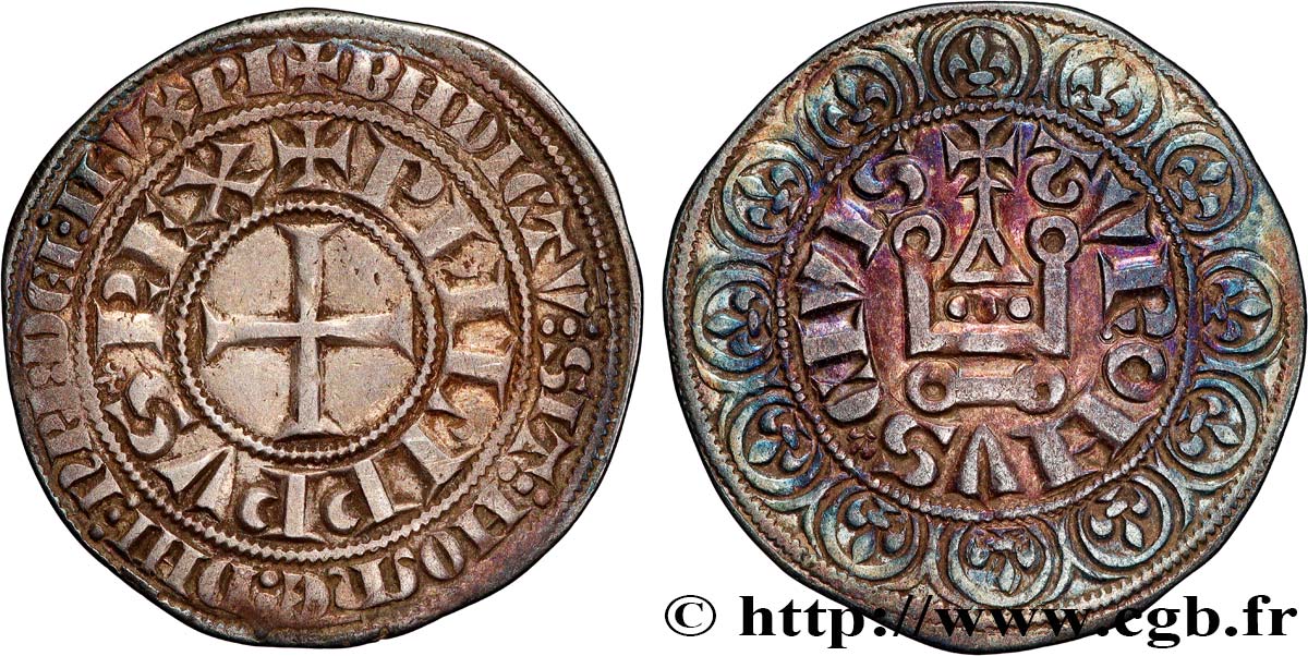 PHILIPPE IV LE BEL Gros tournois à l O rond c.1302-1303  TTB+