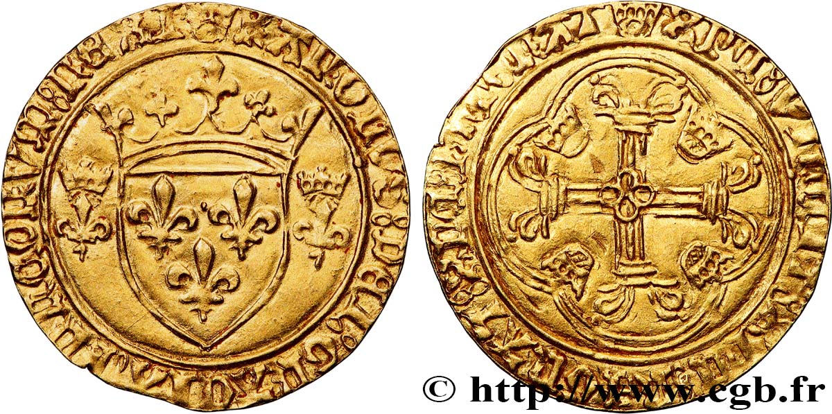 CHARLES VII LE VICTORIEUX Écu d&nbsp;or à la couronne ou écu neuf n.d. Tours SUP/TTB+