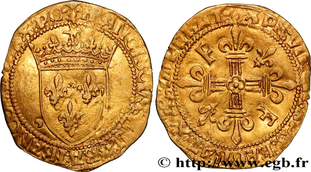 FRANCIS I Écu d or au soleil, 5e type 1539 Aix-en-Provence VF/XF