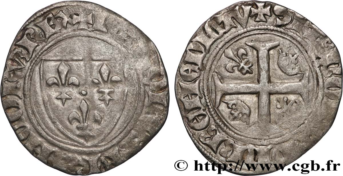 CHARLES VI LE FOU OU LE BIEN AIMÉ Blanc dit &nbsp;guénar&nbsp; n.d. s.l. TB+