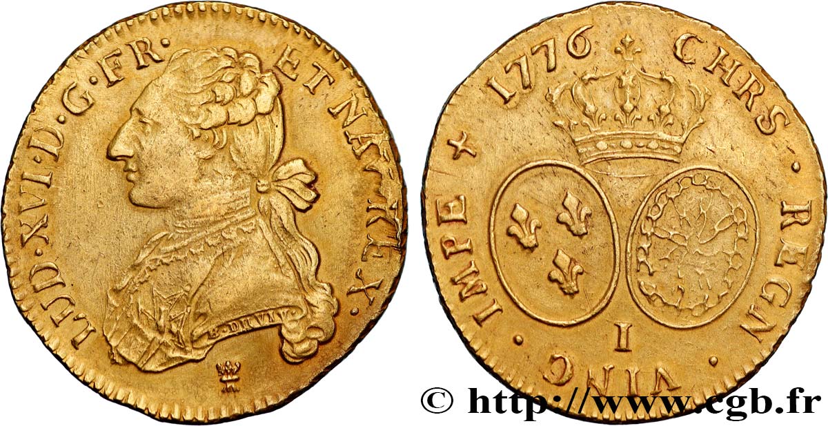 LOUIS XVI Double louis d’or aux écus ovales 1776 Limoges TTB+