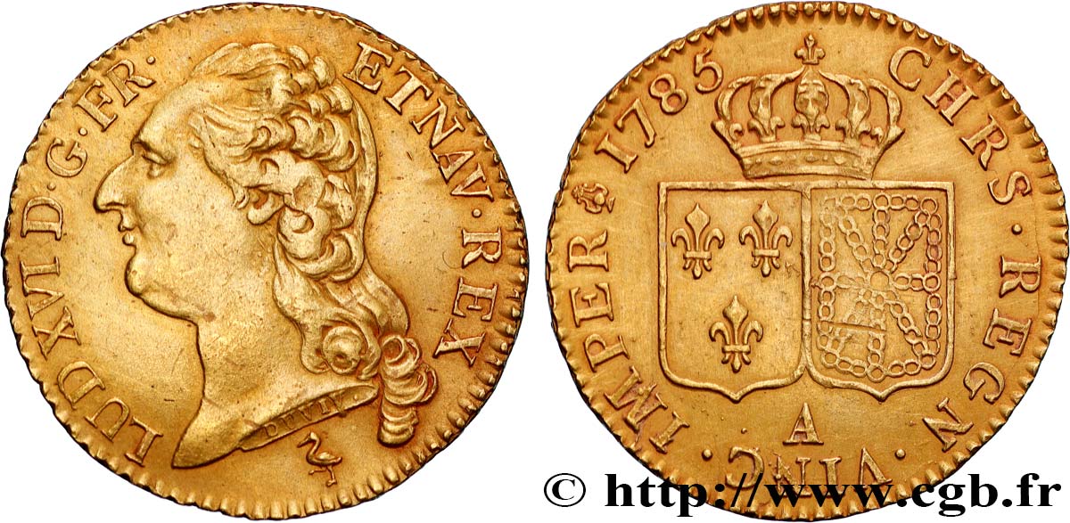 LOUIS XVI Louis d or aux écus accolés 1785 Paris MBC+