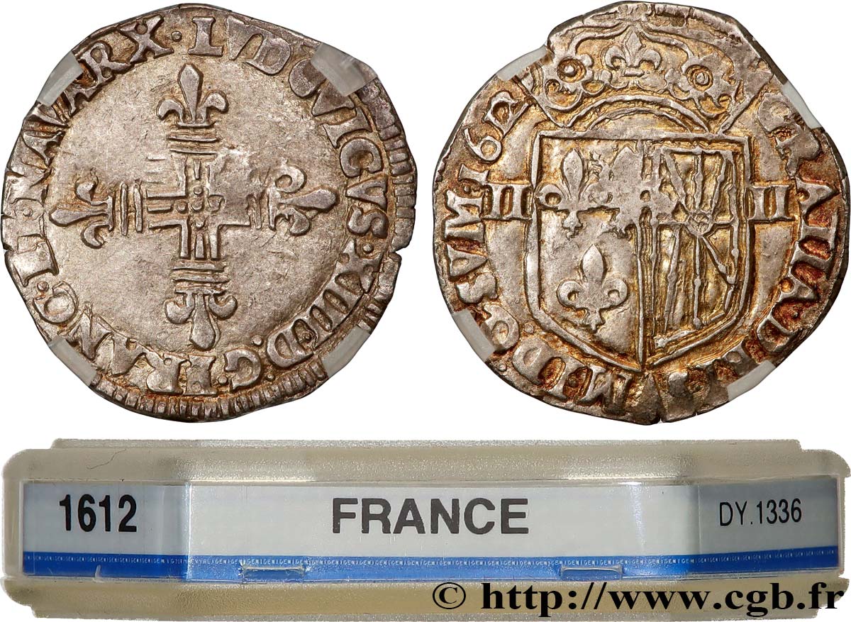 LOUIS XIII LE JUSTE Quart d écu de Navarre 1612 Saint-Palais SUP58