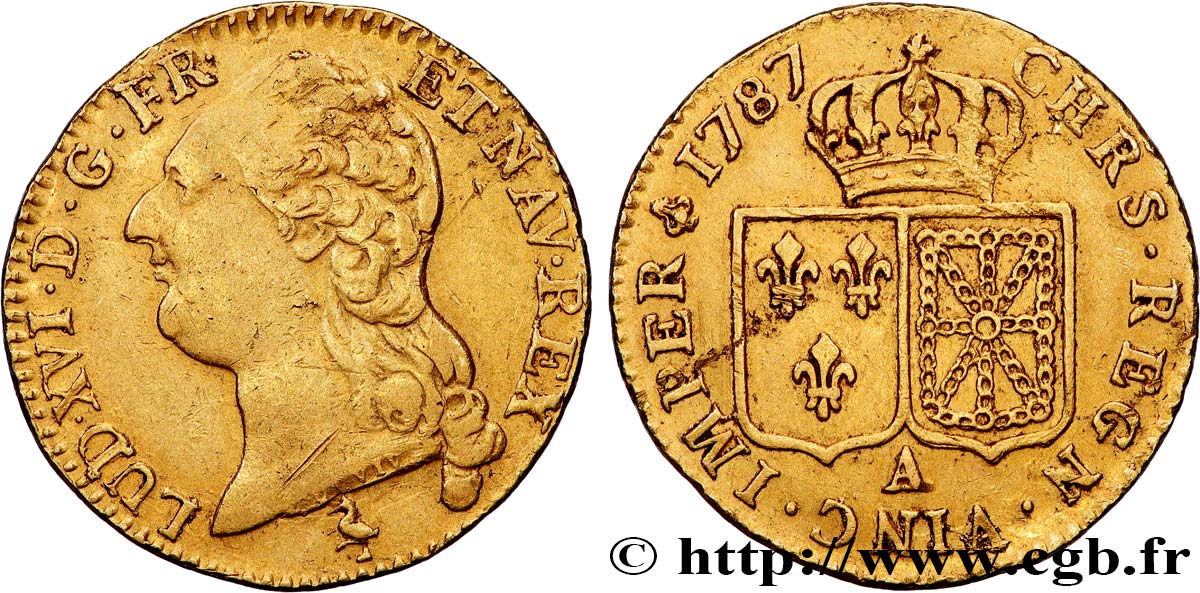 LOUIS XVI Louis d or aux écus accolés 1787 Paris BB/q.SPL
