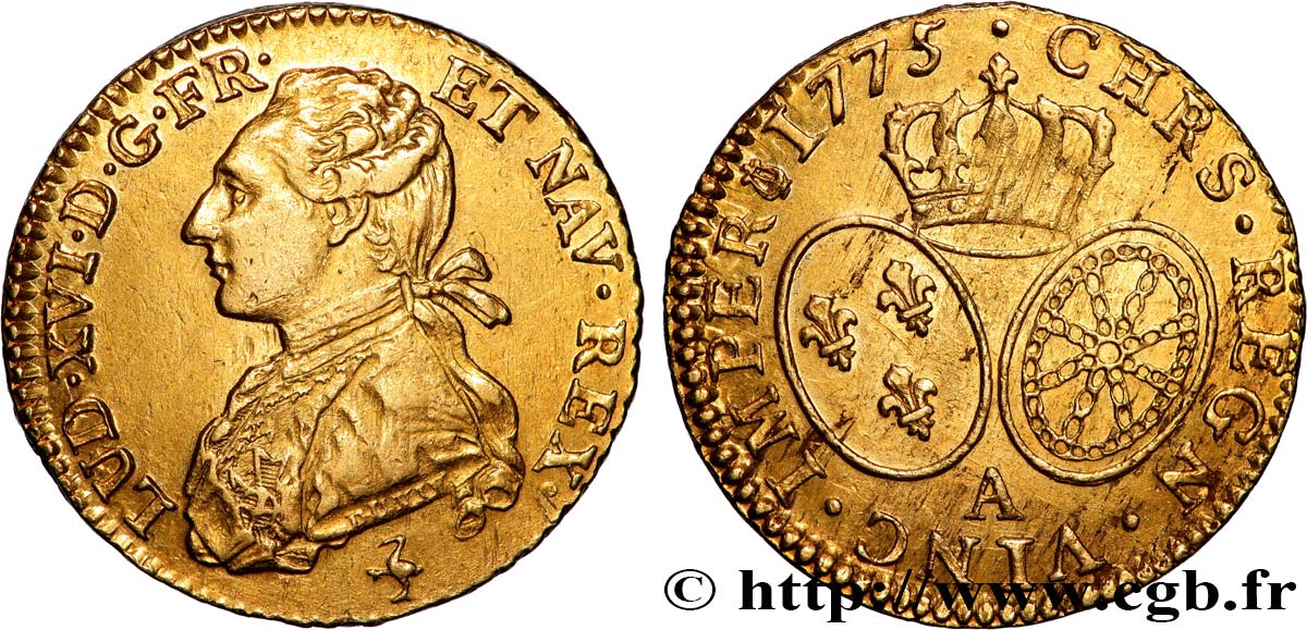 LOUIS XVI Louis d’or aux écus ovales 1775 Paris MBC+/EBC