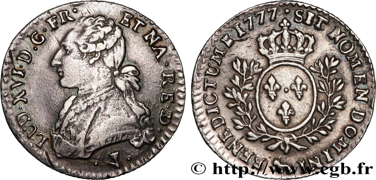 LOUIS XVI Dixième d écu aux branches d olivier 1777 Pau SS/fVZ