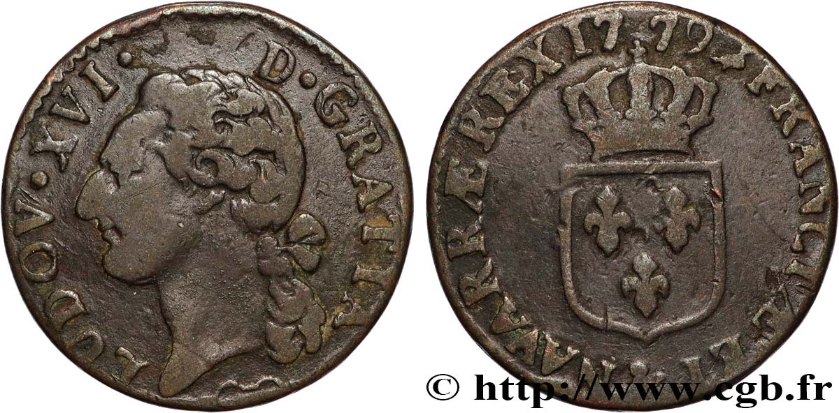 LOUIS XVI Demi-sol dit  à l écu  1779 Aix-en-Provence TB