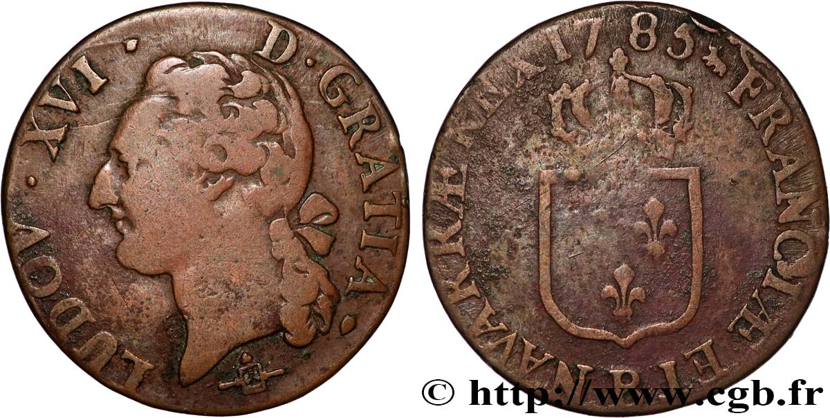 LOUIS XVI Demi-sol dit  à l écu  1785 Rouen MB