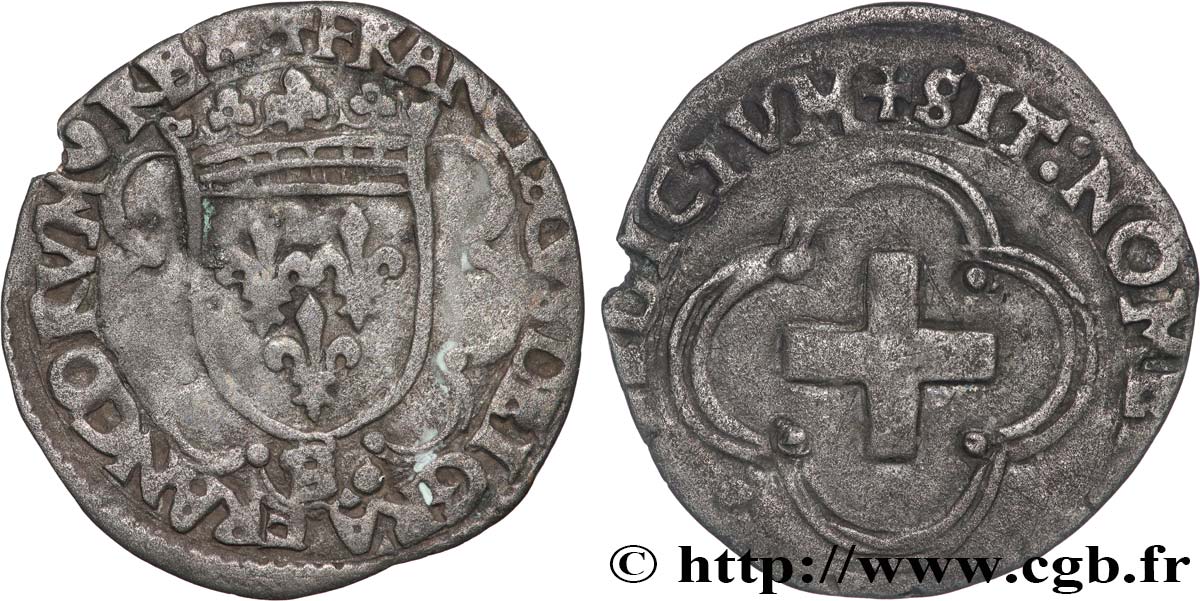 FRANCIS I Douzain à la croisette, 1er type n.d. Rouen VF