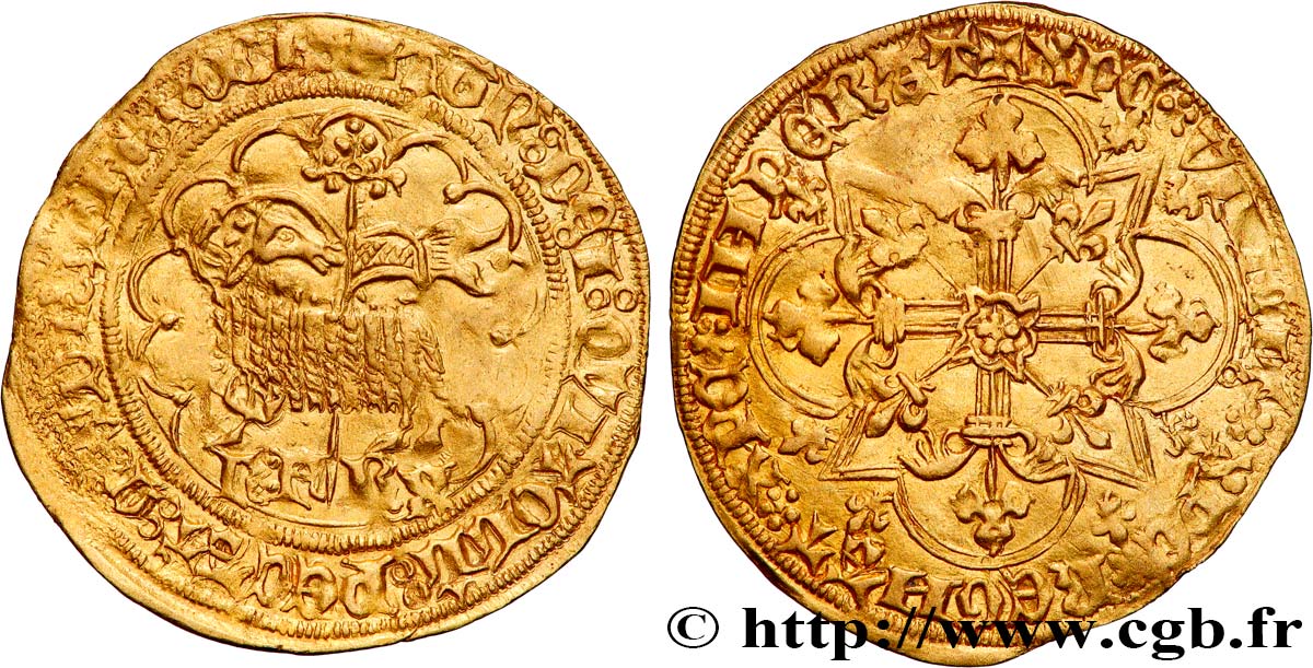 CHARLES VI  THE MAD  OR  THE WELL-BELOVED  Agnel d or n.d. Toulouse VZ