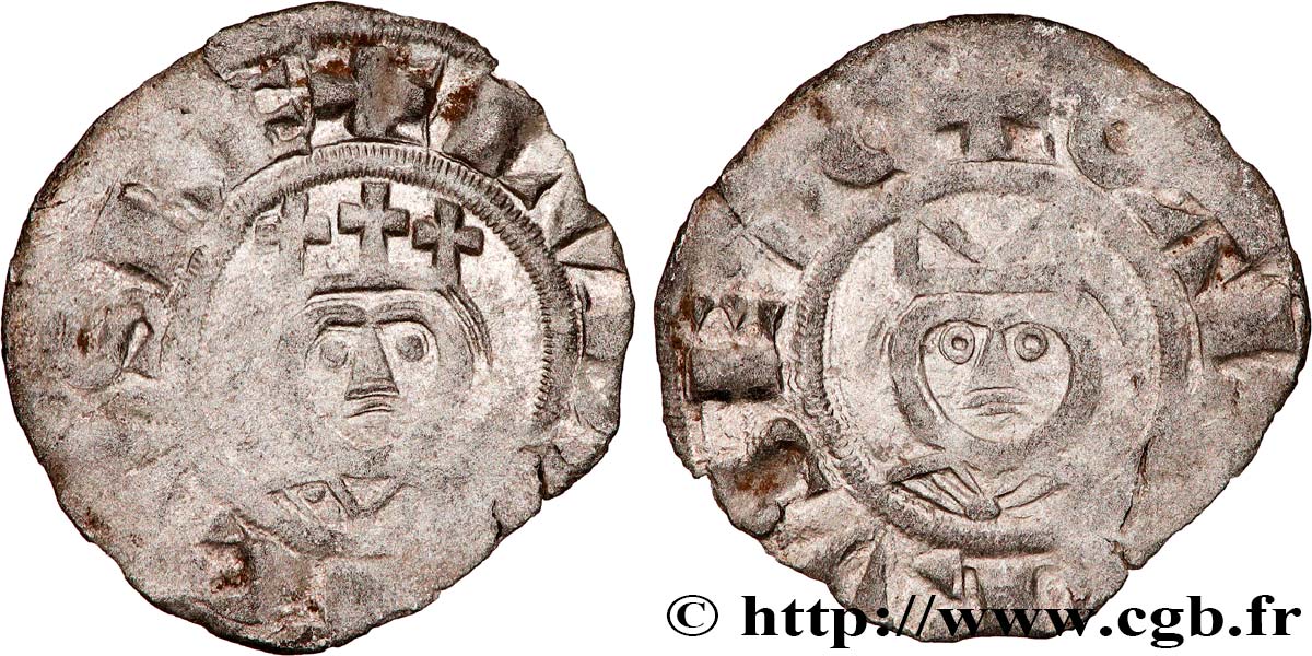 LUIS VII  THE YOUNG  Denier n.d. Laon BC+