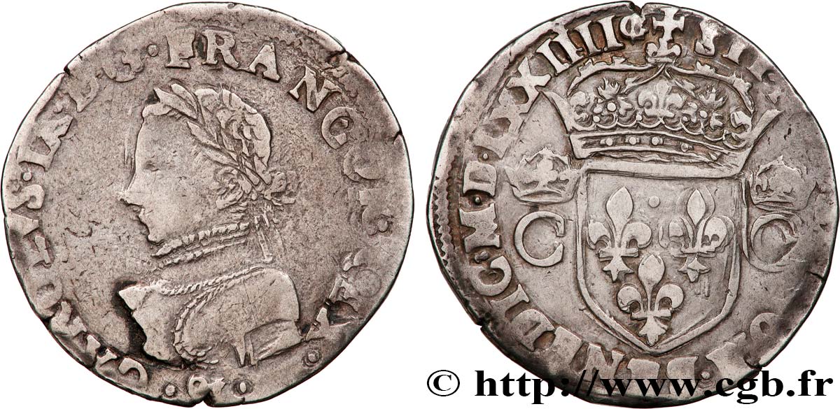 CHARLES IX Teston, 2e type 1574 Aix-en-Provence VF