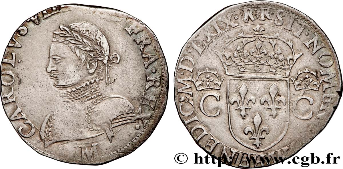 CHARLES IX Teston, 2e type 1569 Toulouse BB/q.SPL