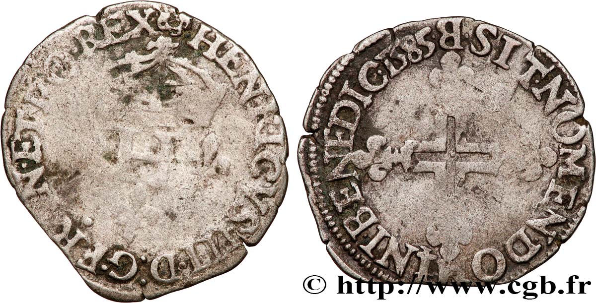 HENRY III Sol parisis 1585 Rouen fSS