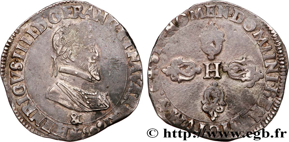 HENRY IV Demi-franc, type d Aix 1605 Aix-en-Provence BC+