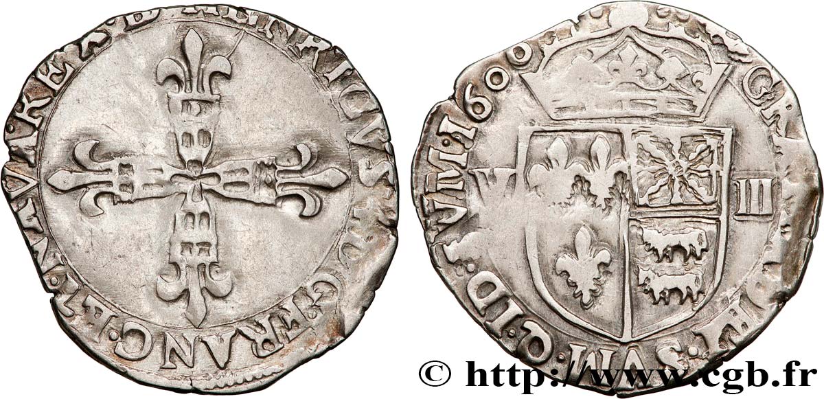 HENRY IV Huitième d écu de Béarn 1600 [ou 1606] Morlaàs BC+