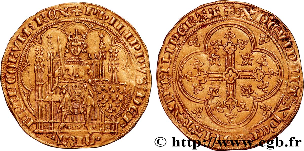 FILIPPO VI OF VALOIS Écu d or à la chaise n.d.  q.SPL