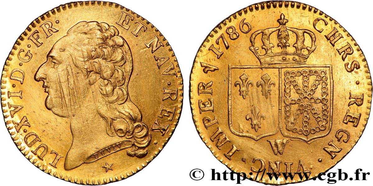 LOUIS XVI Louis d or aux écus accolés 1786 Lille MS