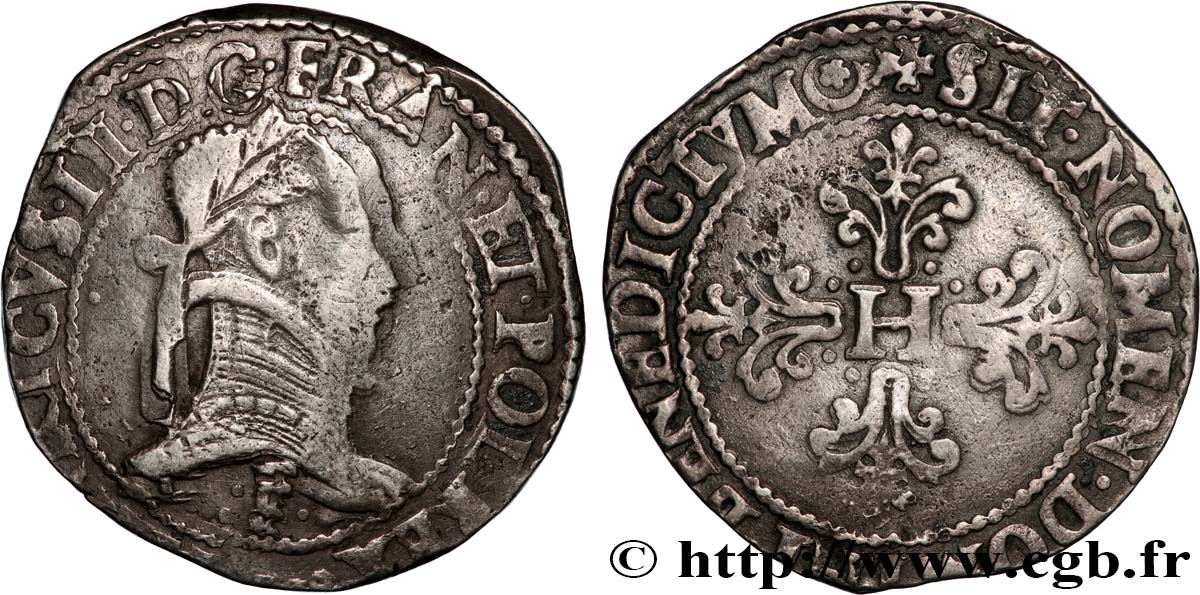 HENRY III Franc au col plat n.d. Angers BC+/MBC