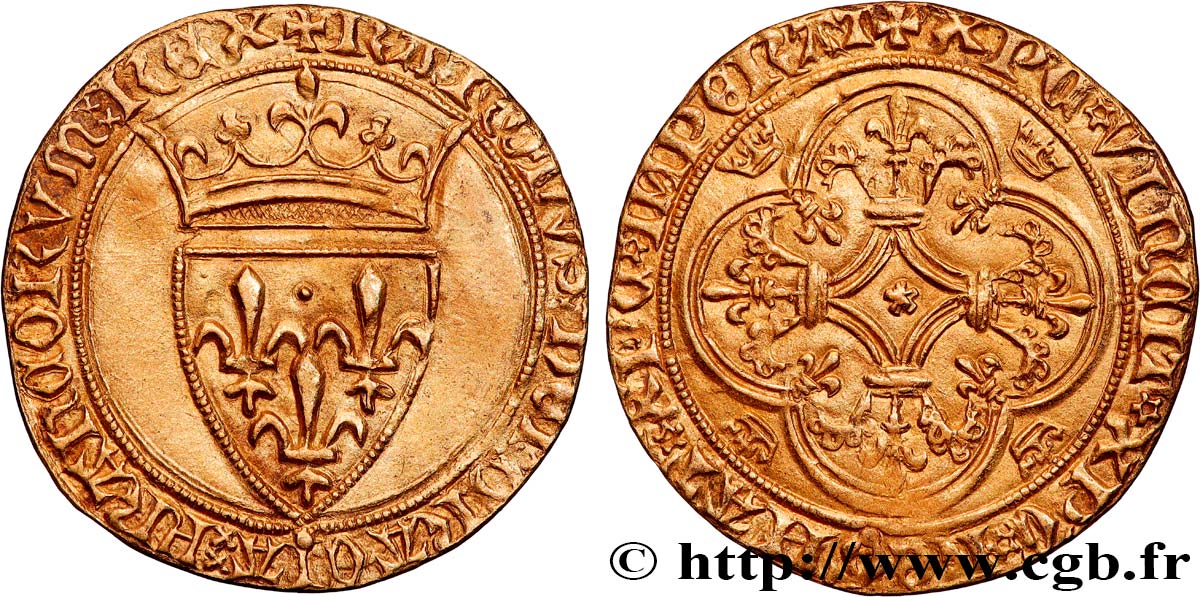 CHARLES VIII Écu d or à la couronne n.d. Rouen q.SPL