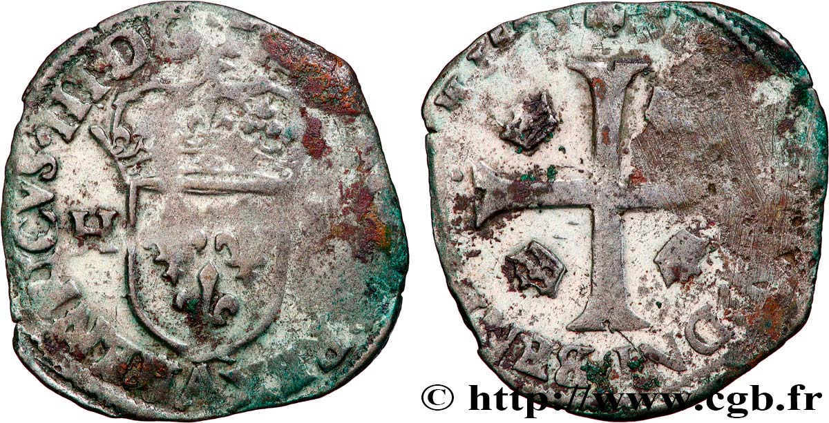 HENRY III Douzain aux deux H, 1er type 1575 Paris BC