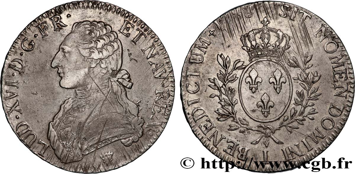 LOUIS XVI Écu aux branches d olivier 1788 Limoges BB