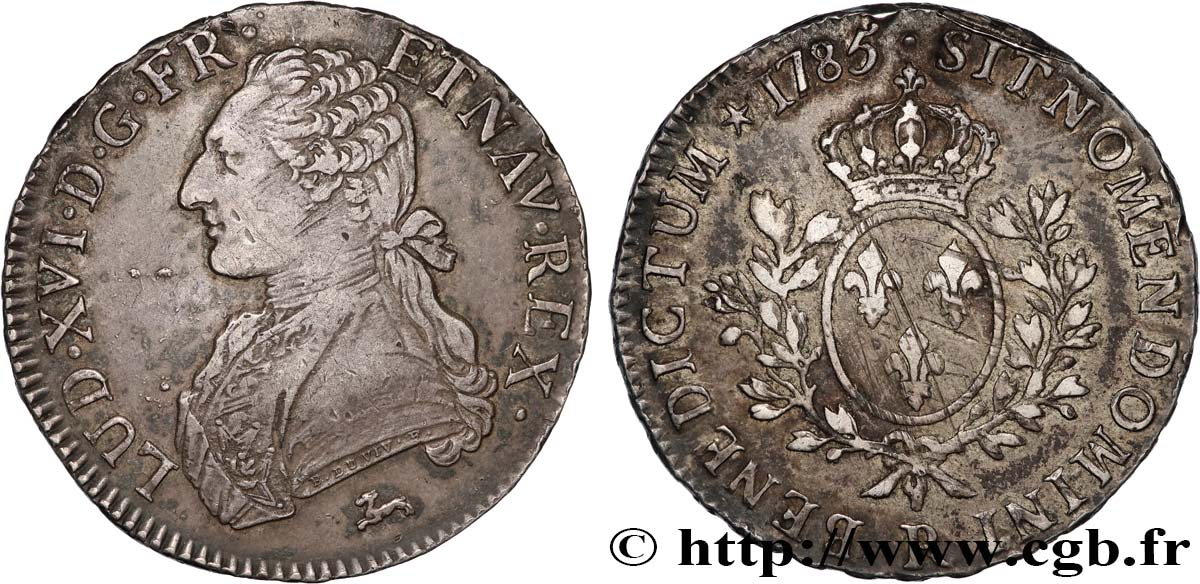 LOUIS XVI Écu aux branches d olivier 1783 Orléans VF