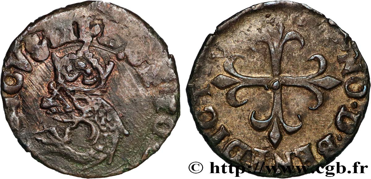 HENRI III Liard du Dauphiné, 1er type n.d. Grenoble TB