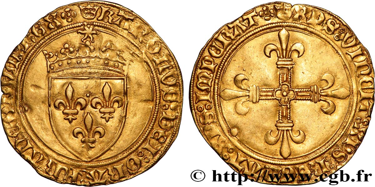 CHARLES VIII Écu d or au soleil n.d. Saint-Lô SPL