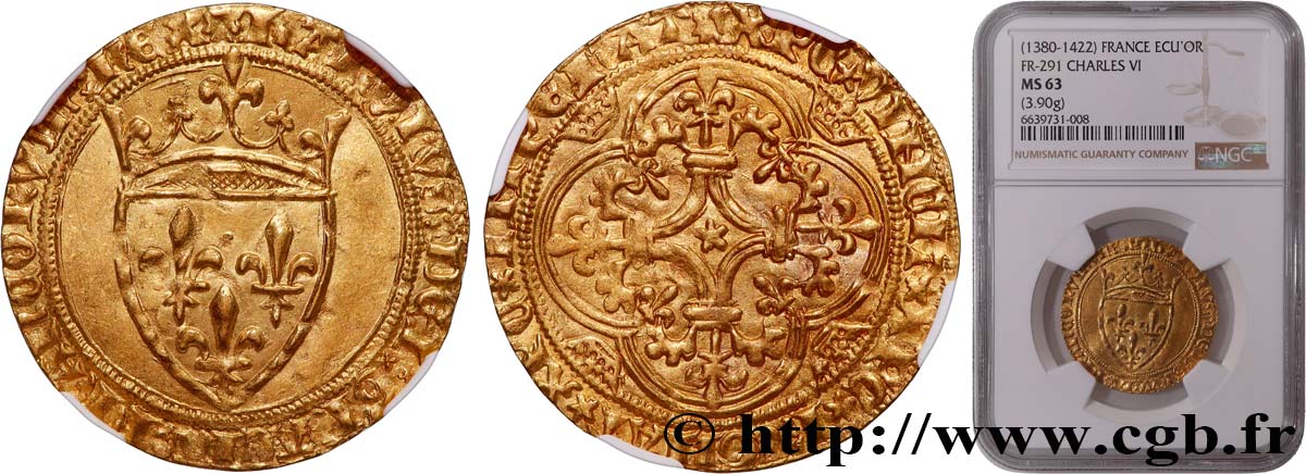 CHARLES VI LE FOU OU LE BIEN AIMÉ Écu d or à la couronne n.d.  SPL63