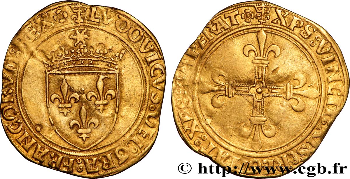 LOUIS XII  Écu d or au soleil n.d. Saint-Lô MBC+