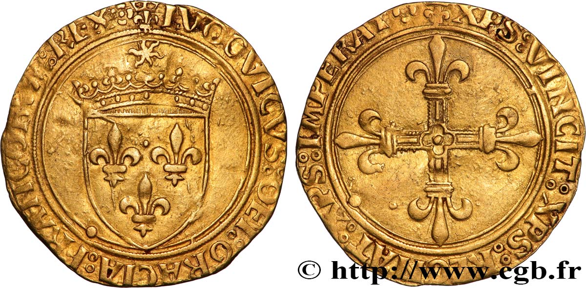 LOUIS XII LE PÈRE DU PEUPLE Écu d or au soleil n.d. Saint-Lô TTB+/TTB