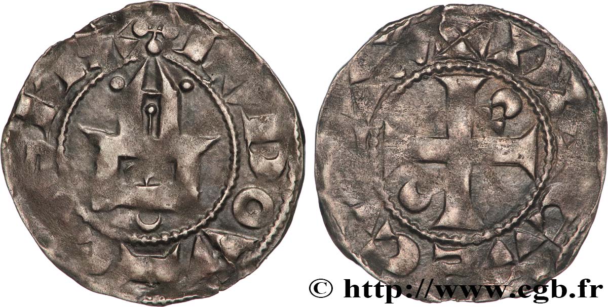 LUIS VI  THE FAT  Denier, 1er type n.d. Dreux BC+