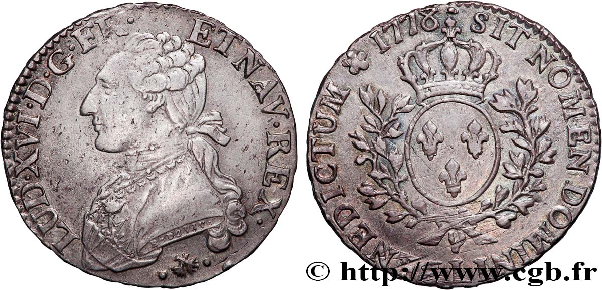 LOUIS XVI Demi-écu aux branches d olivier 1778 Bayonne TTB/TTB+