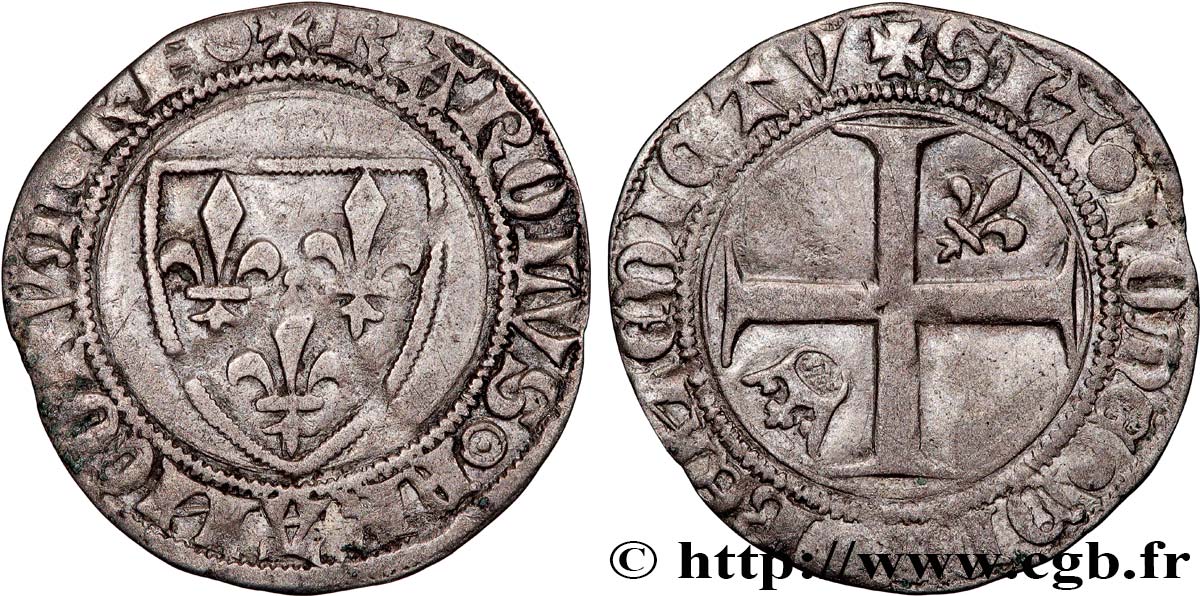 CHARLES VI LE FOU OU LE BIEN AIMÉ Demi-guénar n.d. s.l. TB+