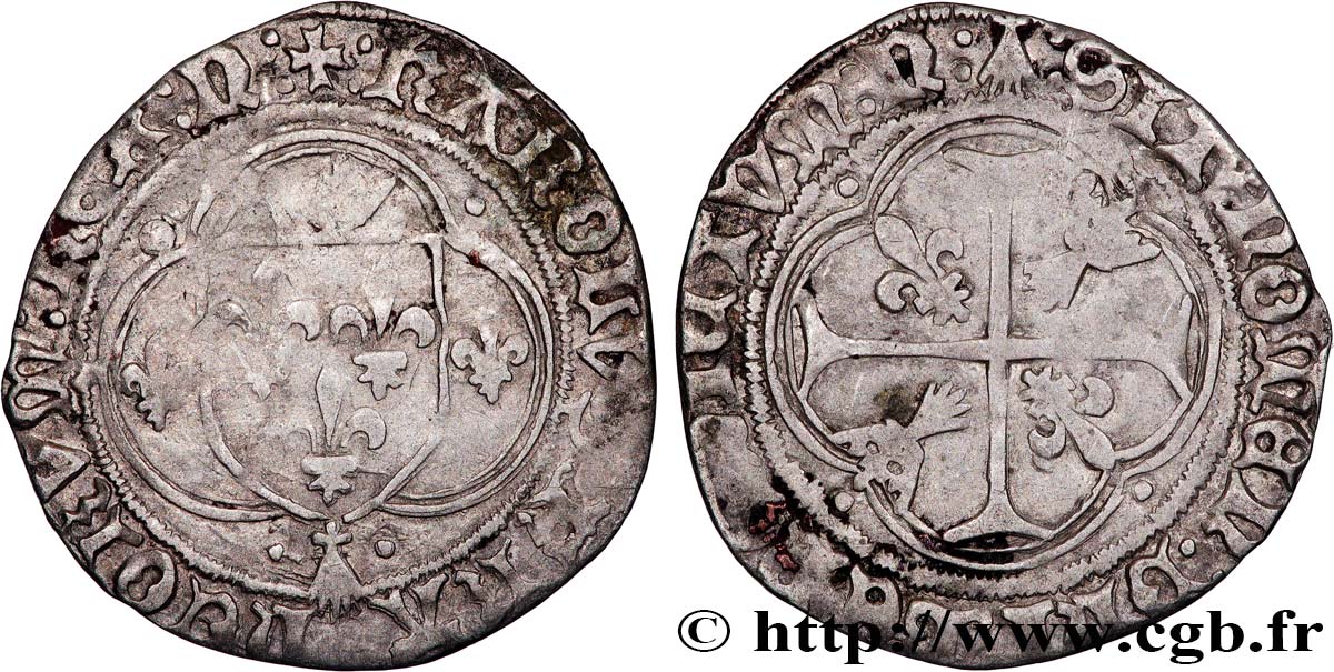 CHARLES VIII Blanc à la couronne de Bretagne n.d. Nantes VF