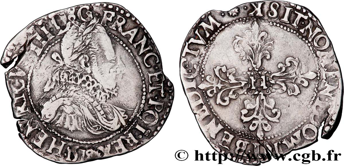 HENRY III Demi-franc au col fraisé 1578 Bordeaux MBC