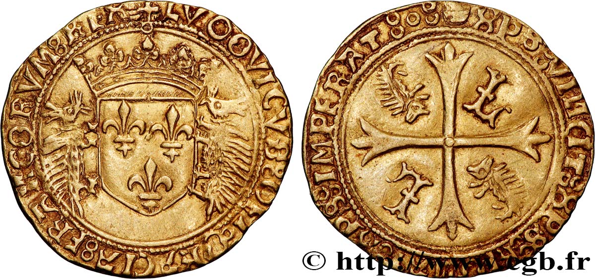 LOUIS XII  Écu d or aux porcs-épics 19/11/1507 Dijon AU