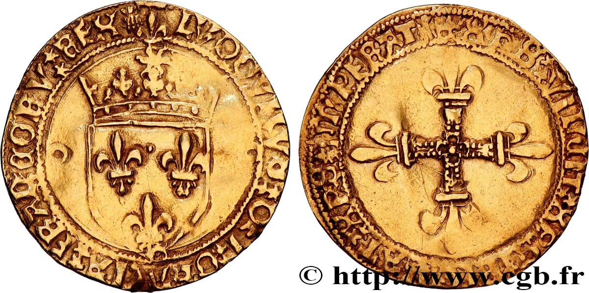 LOUIS XII, FATHER OF THE PEOPLE Écu d or au soleil 25/04/1498 Dijon XF