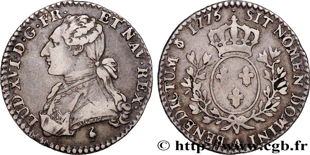 LOUIS XVI Dixième d écu aux branches d olivier 1775 Paris VF