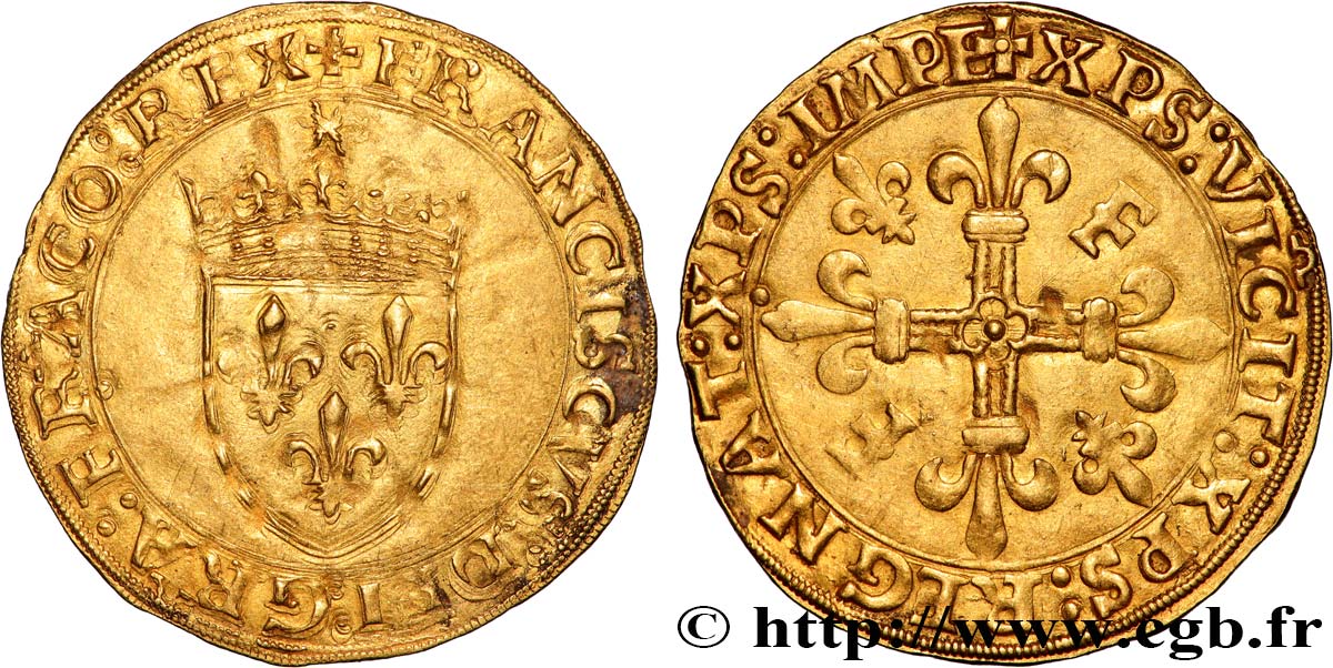 FRANCOIS I Écu d or au soleil, 5e type 21/07/1519 Paris AU