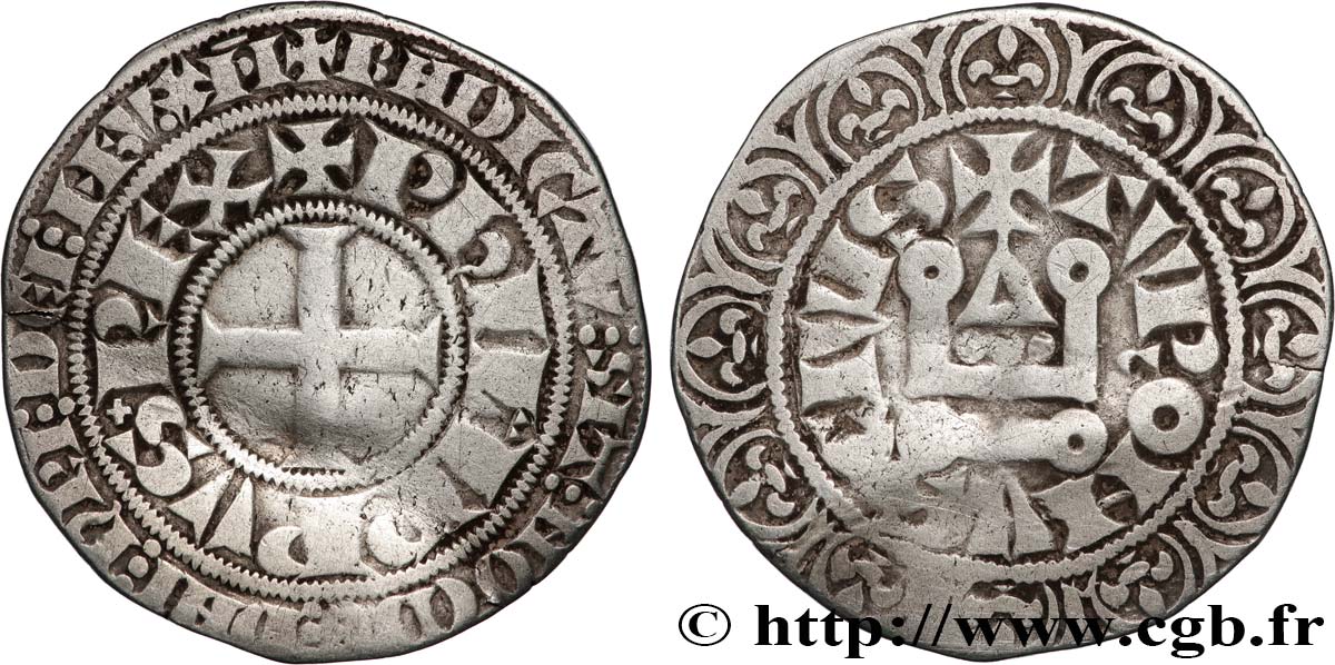 PHILIP III  THE BOLD  AND PHILIP IV  THE FAIR  Gros tournois à l O rond n.d.  VF