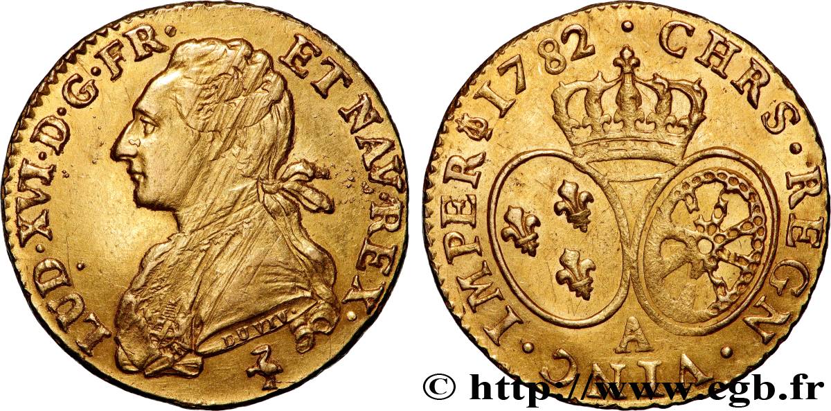 LOUIS XVI Louis d’or aux écus ovales 1782 Paris TTB+/SUP