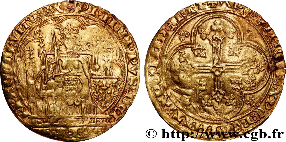 PHILIP VI OF VALOIS Écu d or à la chaise n.d. s.l. VF