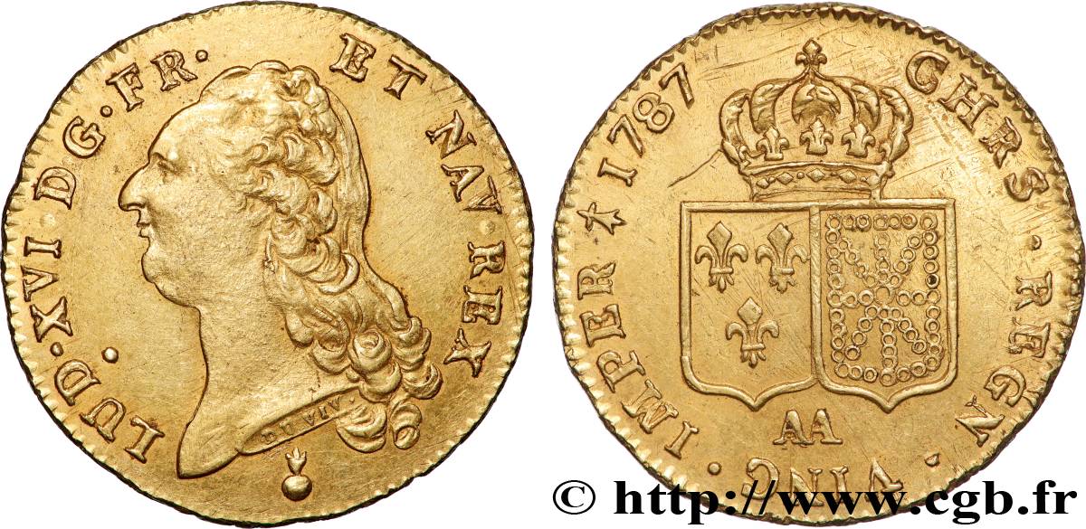 LOUIS XVI Double louis d’or aux écus accolés 1787 Metz SUP