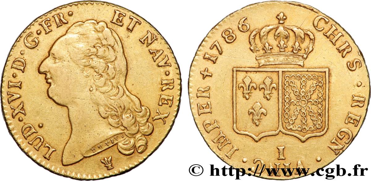 LOUIS XVI Double louis d’or aux écus accolés 1786 Limoges TTB/TTB+