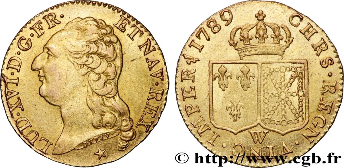 LOUIS XVI Louis d or aux écus accolés 1789 Lille SUP