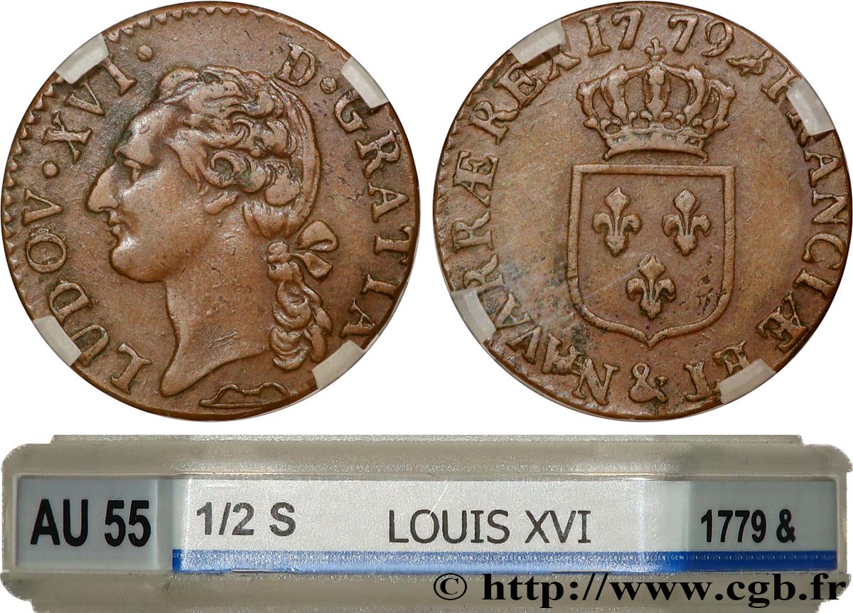 LOUIS XVI Demi-sol dit  à l écu  1779 Aix-en-Provence SUP55