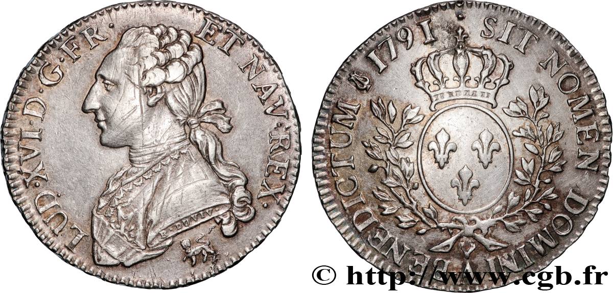 LOUIS XVI Demi-écu aux branches d olivier 1791 Paris SS/VZ